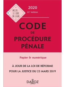 CODE DE PROCEDURE PENALE EDITION 2020